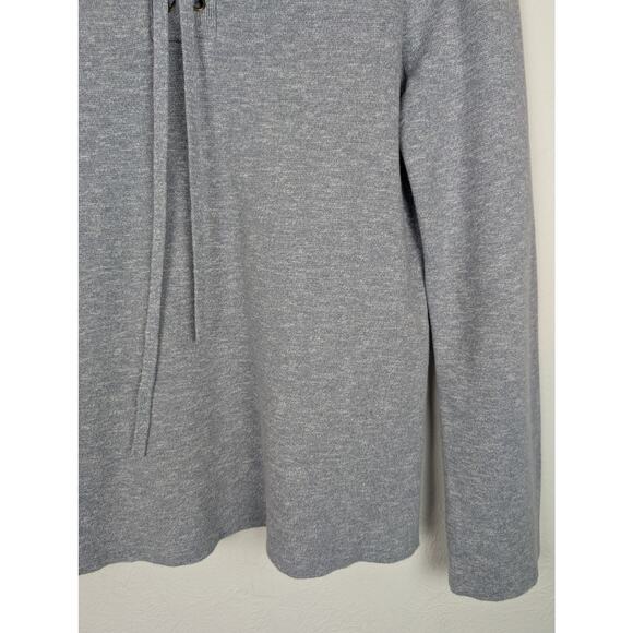 Madewell Sweater Lace Up Back Pullover Fall Winter Ballet Boho Gray Blue Size M - Picture 8 of 11
